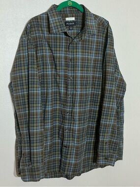 Jos. A. Bank Blue and Brown Plaid  Button-Down Shirt 2X
